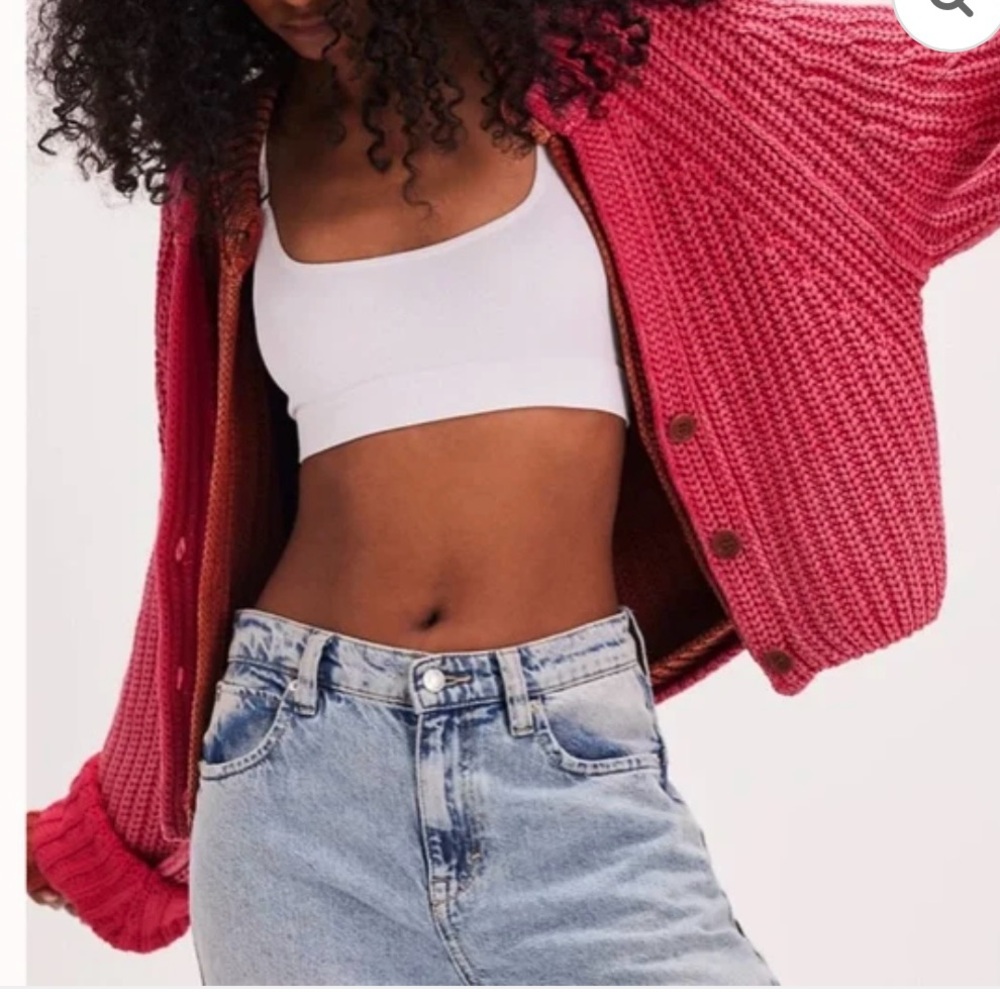 Free People Sweet Nothing Cardigan Sweater Pink Small Candy Blossom